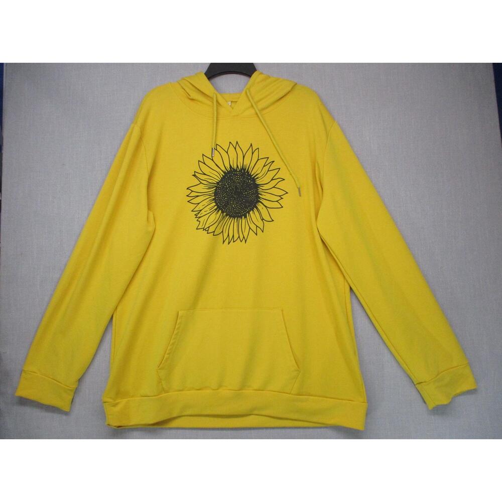 Sunflower Yellow Trendy Streetwear Oversized Casual Hoodie Women Size 2XL